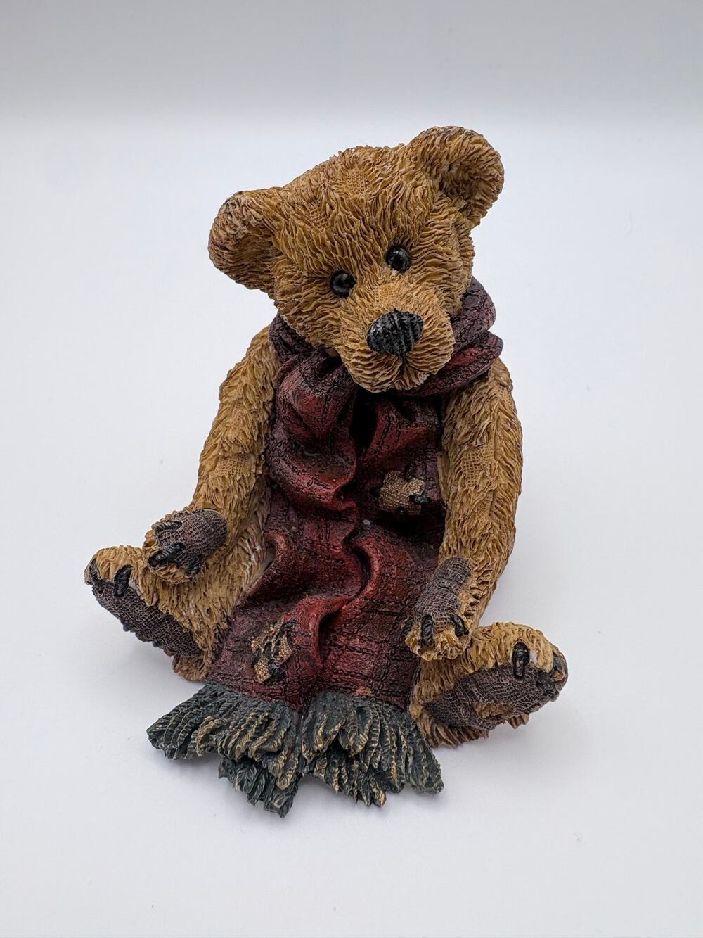 Vintage 1993 Brown Teddy Bear with Red Scarf Boyds Bears & Friends Figurine